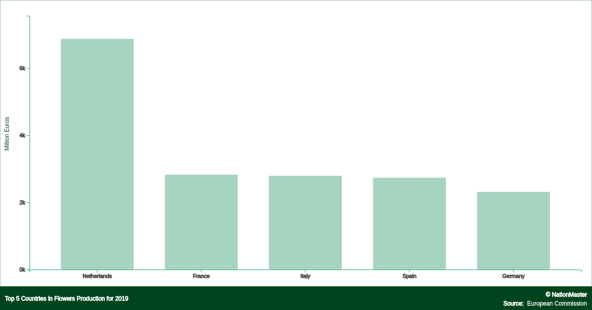 Top countries for Flowers Production